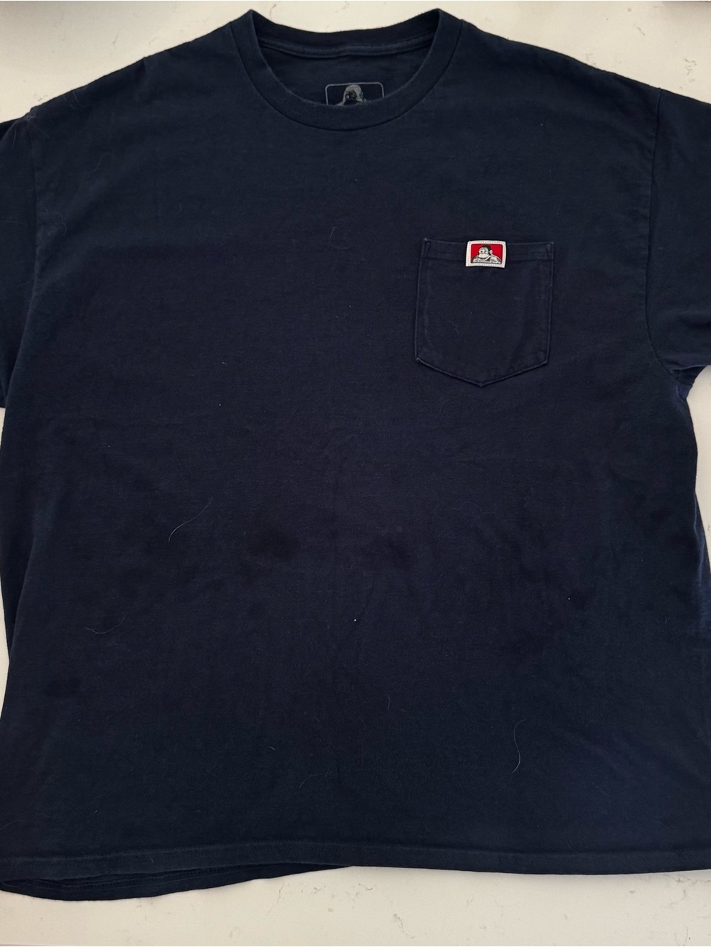 Ben Davis Navy Short Sleeve Pocket Tee with Small Logo Patch